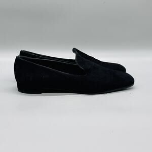 Stuart Weitzman Shoes Womens 8 Black Suede Loafers Flats Slip On Classic Comfort